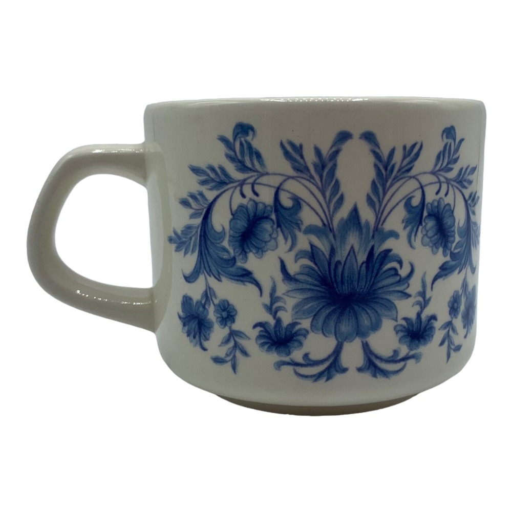 Vintage Sado Set of 4 Portugal Blue China Tea Coffee Cups Mugs Kitchen Table